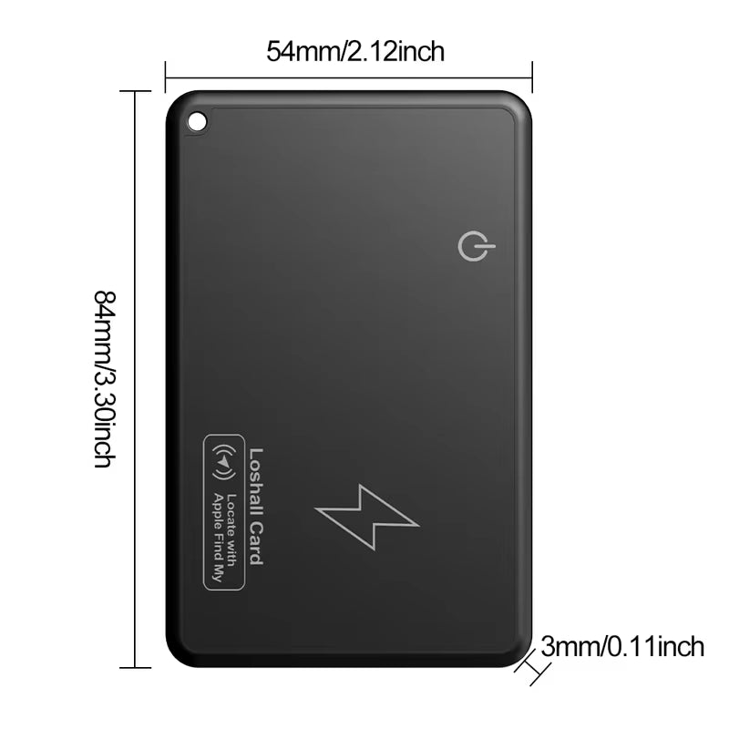 Carte Traceur GPS Ultra-Fine – Recharge Sans Fil, Étanche, Compatible Apple Find My (iOS)