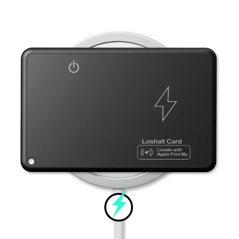 Carte Traceur GPS Ultra-Fine – Recharge Sans Fil, Étanche, Compatible Apple Find My (iOS)