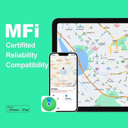 Carte Traceur GPS Ultra-Fine – Recharge Sans Fil, Étanche, Compatible Apple Find My (iOS)